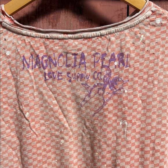 Magnolia Pearl Orange Checkered Long Sleeve Top in “Tabby” - Picture 3 of 4